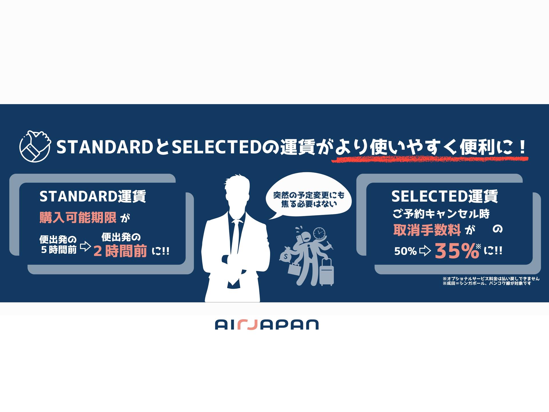 Standard、Selected運賃がより便利で使いやすくなりました。