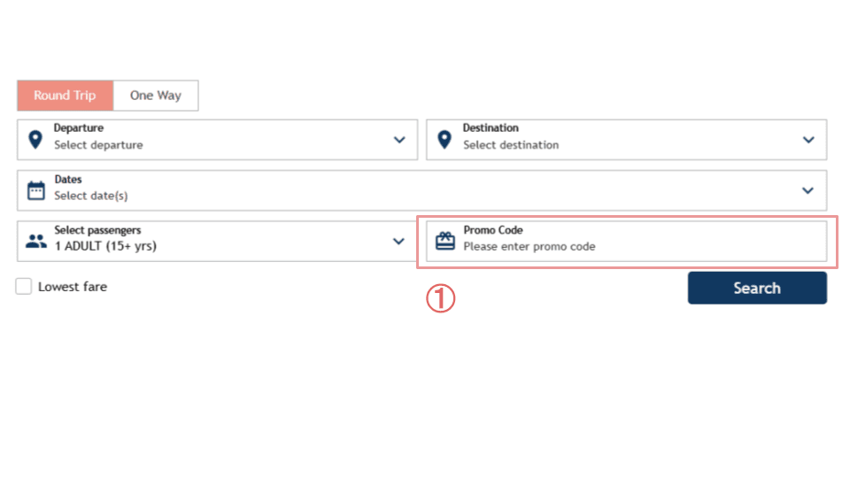 Enter the promotion code in the promotion code field.