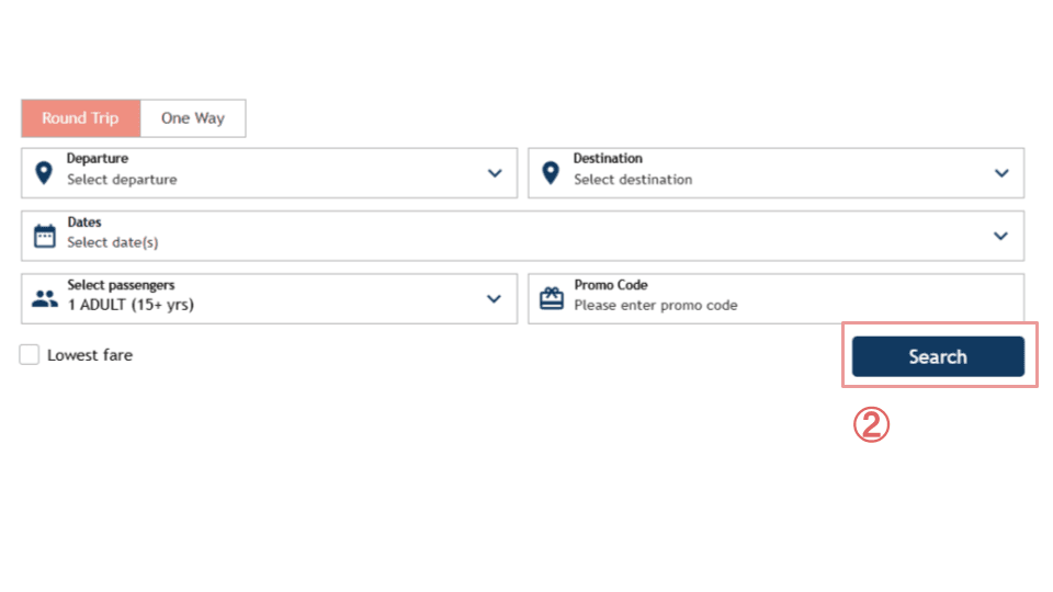 Please select your departure date and click "Search" for available seats.